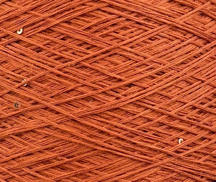 Art. Lino – 100 % Leinengarn mit Mikropailletten col. Terrakotta-Rost  480 m / 100 g